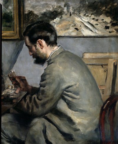 Frederick Bazille al suo cavalletto (dettaglio) da Pierre Auguste Renoir